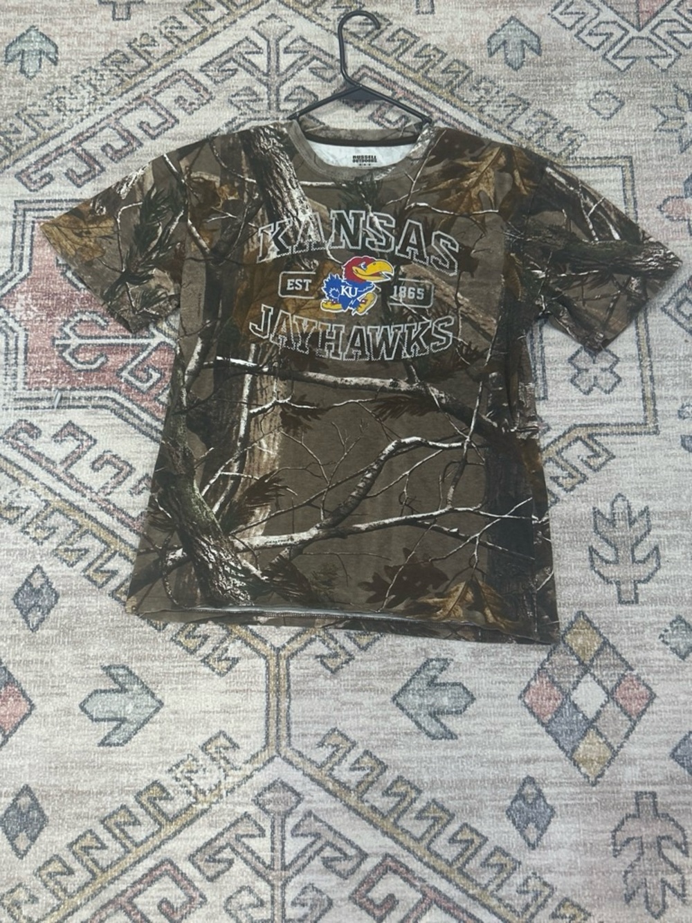 Kansas Jayhawks Camo Short Sleeve Tee - Brown